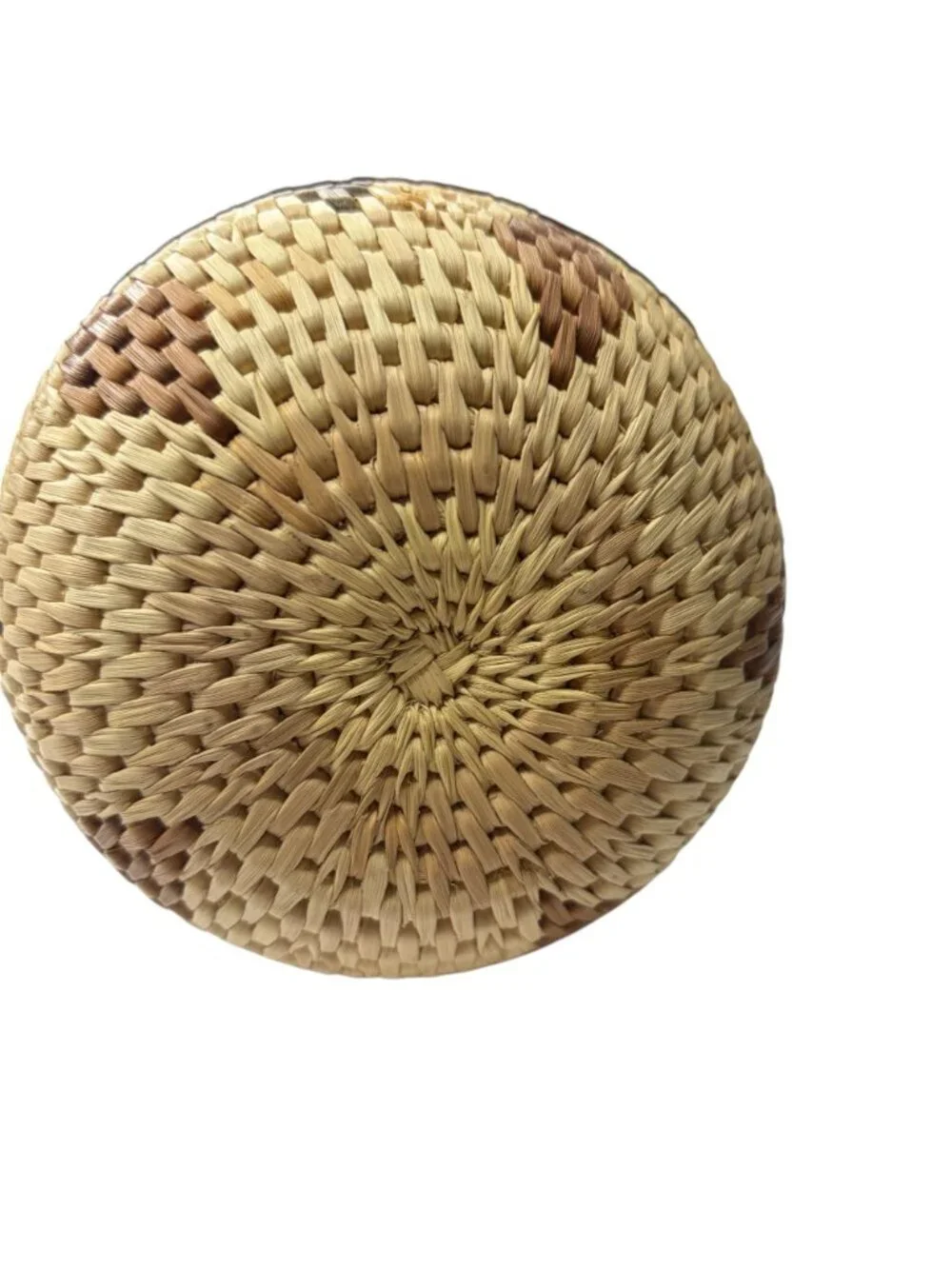 Tradition Zulu Hand Woven Lidded Basket Boho Geometric Storage Herb Jar Boho Dec